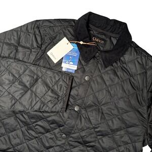 Quince Featherless Quilted Jacket Black Mens XLCorduroy Collar Comfortemp LOGO